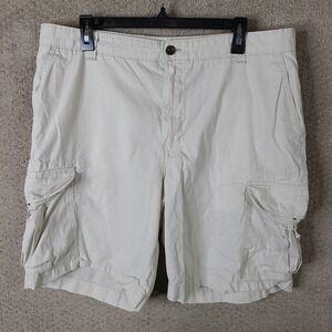 Chaps Shorts Mens 38 Off White Ripstop‎ Cargo Outdoor Workwear Cotton